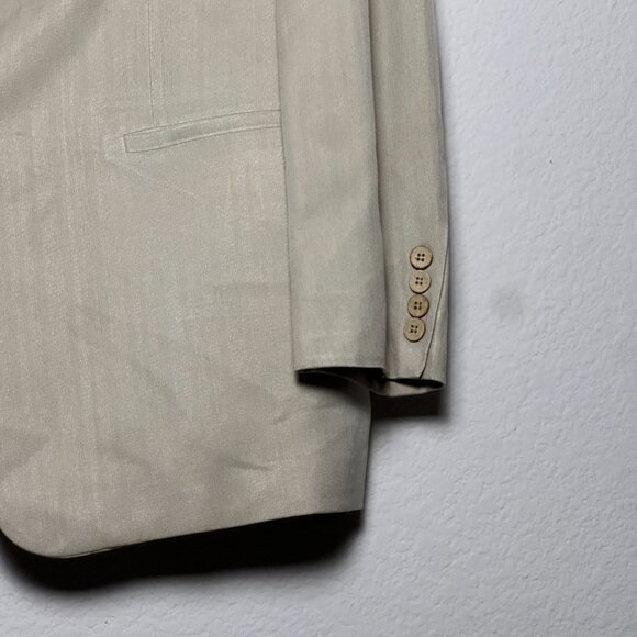 Joseph & Feiss Silk Blazer Sport Coat Men 42L Tan Classic Formal Business Prep - Picture 14 of 16